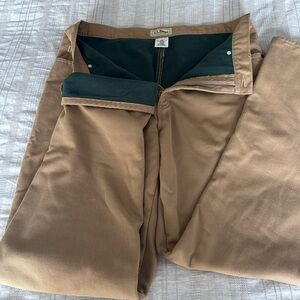 LL Bean Lined Classic Fit Khaki Pants NWOT